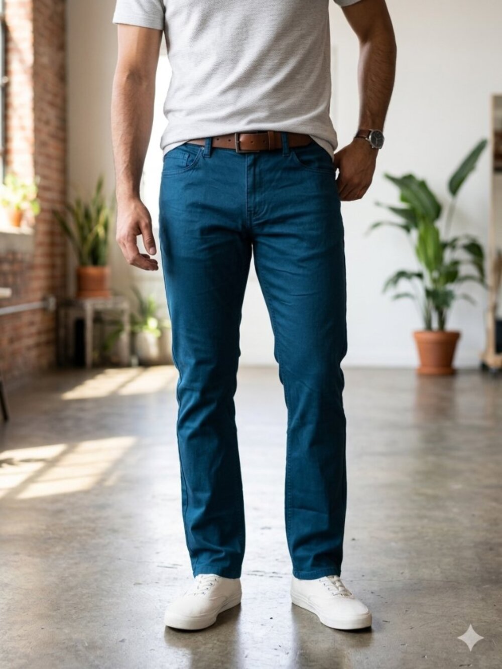 NWT Jachs NY Men's Straight Fit Twill Pants - Dark Teal - Tag 29x34